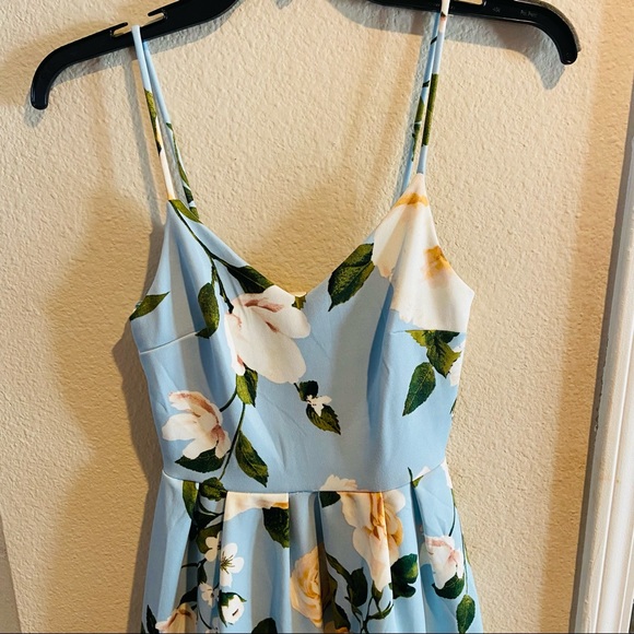 New Monteau Light Baby Blue Floral Fit & Flare Derby Dress XS - Picture 2 of 3